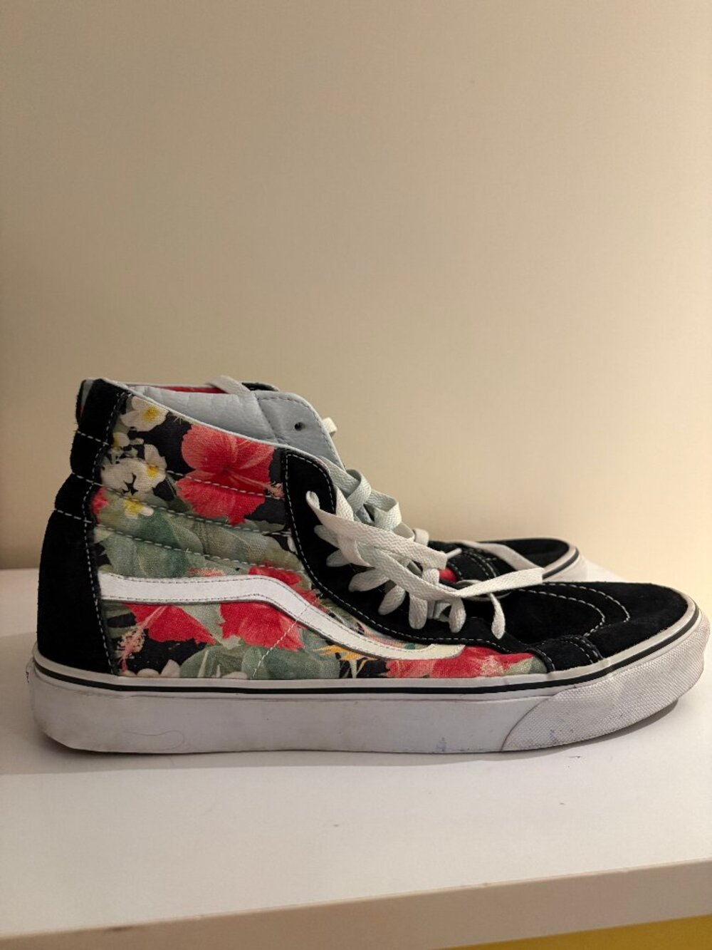 Floral and Black Vans